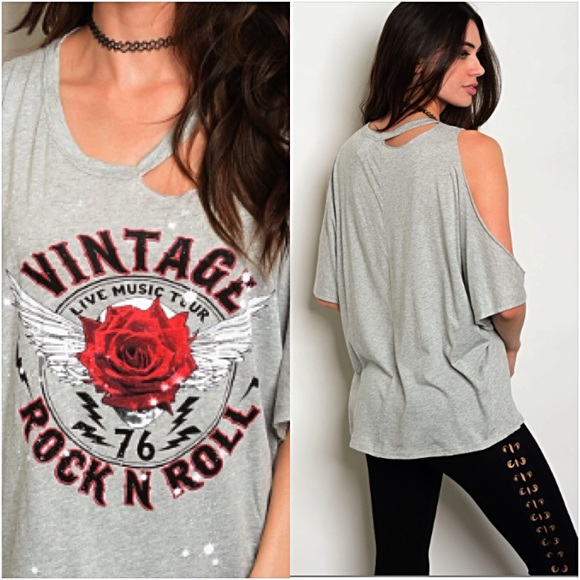 Distressed Vintage Rock Tee Top S/M - Picture 4 of 6
